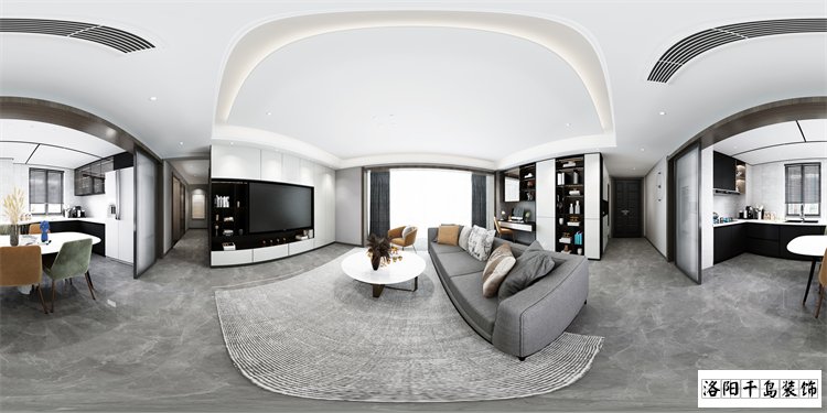 洛陽建業(yè)科技城130㎡現(xiàn)代簡(jiǎn)約無主燈設(shè)計(jì)案例